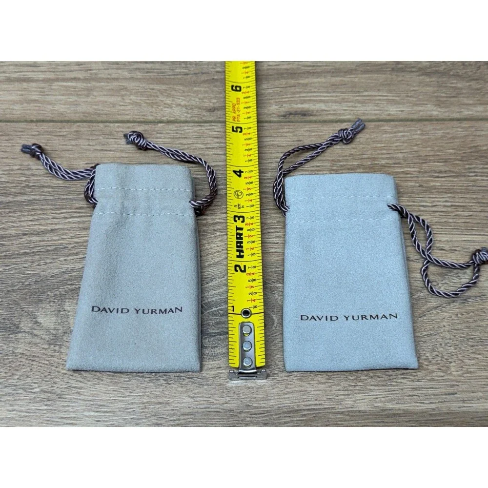 David Yurman Gray Suede Drawstring Jewelry Pouches - Bundle of 2
